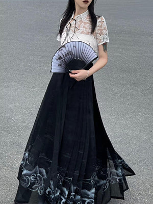 Modern Black Hanfu Dress | Women - Yandan_Hanfu