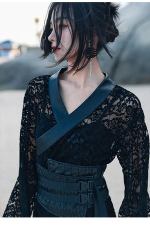 Modern Black Hanfu Dress 【大青龙肆】 - Yandan_Hanfu