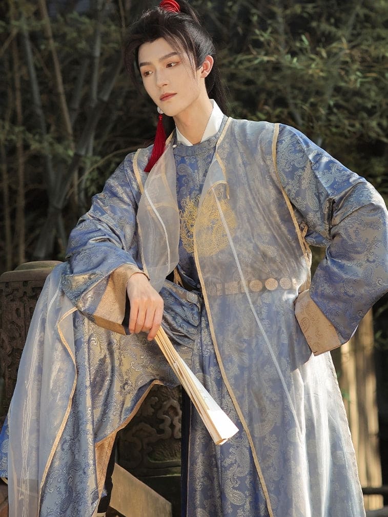 men's Hanfu, from traditional Chinese menswear to modern from Tang Dynasty traditional attire to Ming and Song Dynasty inspired Hanfu. Items such as scholar official Hanfu hats, Chinese court official attire, and royal traditional dress are prominently featured. This display also offers a glimpse into the evolution of Asian clothing, presenting pieces like casual Hanfu and Asian-inspired outfits.Hanfu patterns contributes to the journey through the history of male Chinese and Asian fashion