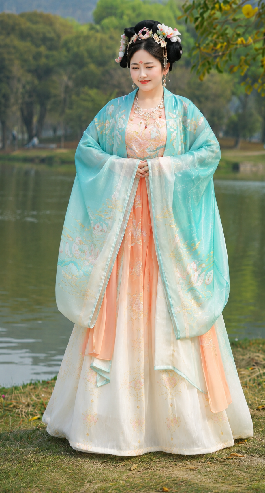 Women's embroidered crocodile skirt Tang Dynasty