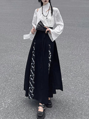 New Chinese style | shirt top embroidered horse skirt suit - Yandan_Hanfu