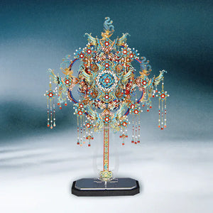 Shili Hongzhuang Dian Cuixi Fan Three-dimensional Puzzle Metal Assembling Model Valentine's Day Gift - Yandan_Hanfu