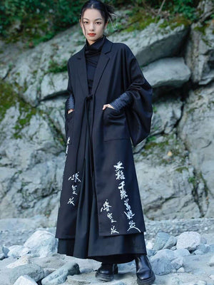 Unisex Black Coat - Yandan_Hanfu