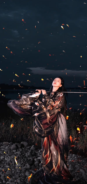 Hanfu Warring States Period Men's and Women's Robe Heavy Industry Suit - Yandan_Hanfu