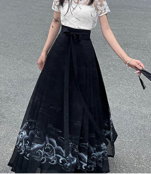 Modern Black Hanfu Dress | Women - Yandan_Hanfu