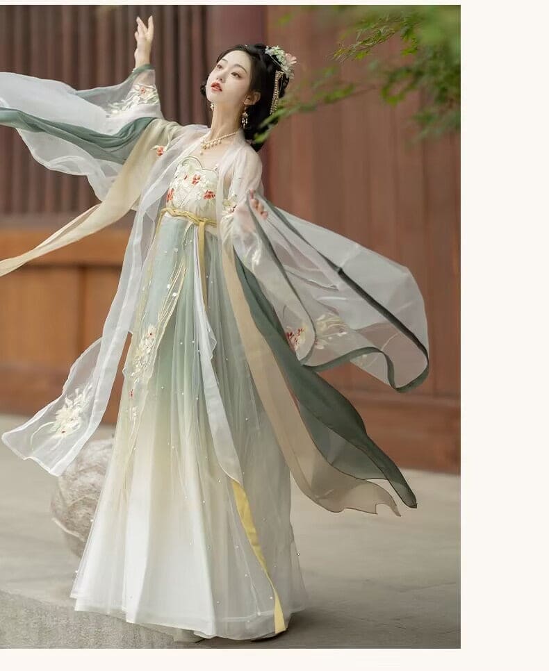 Discover green Traditional hanfu for women with elegant hanfu sleeves, intricate hanfu patterns, and layered designs. Perfect for princess hanfu dress, fairy hanfu dress, sexy hanfu, or hanfu cosplay. Pair with a hanfu skirt, hanfu coat, or dark green hanfu jacket. For men, shop modern hanfu male robes inspired by Tang Dynasty hanfu. Visit our hanfu shop for the best hanfu for sale.