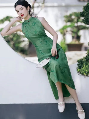 Green Cheongsam - Yandan_Hanfu