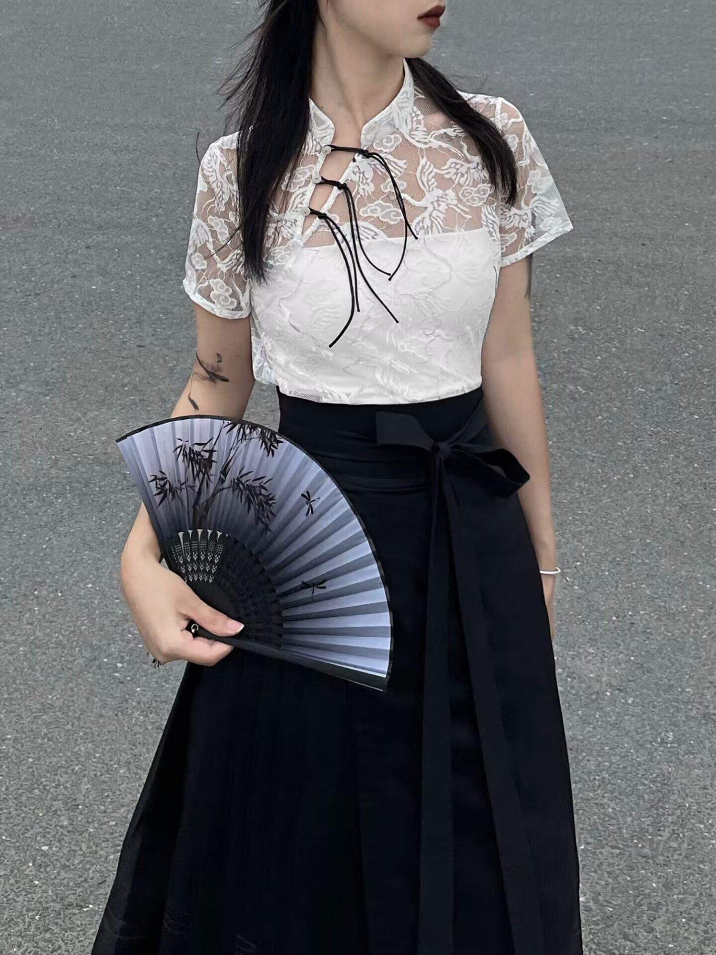 Modern Black Hanfu Dress | Women - Yandan_Hanfu