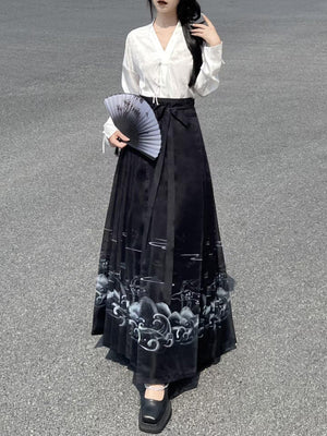 Modern Black Hanfu Dress | Women - Yandan_Hanfu