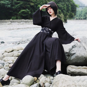Chinese style improvement | black retro new dress for women - Yandan_Hanfu