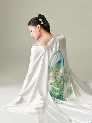 New Chinese style high-end morning robe large size nightgown Hanfu wide-sleeved pajamas - Yandan_Hanfu