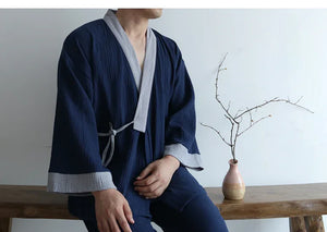 Spring&summer men's pure cotton Hanfu antique pajamas - Yandan_Hanfu