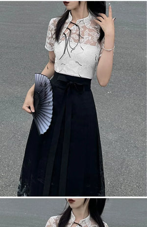 Modern Black Hanfu Dress | Women - Yandan_Hanfu