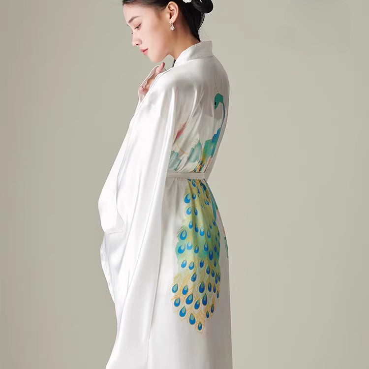 Neu Chinesischen stil high-end-morgen robe große größe nachthemd Hanfu breiten ärmeln