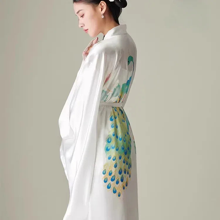 New Chinese style high-end morning robe large size nightgown Hanfu wide-sleeved pajamas - Yandan_Hanfu