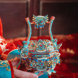 Shili Hongzhuang Diancui Carry Basket 3D Three-dimensional Puzzle Metal Assembling Model Wedding Gift - Yandan_Hanfu