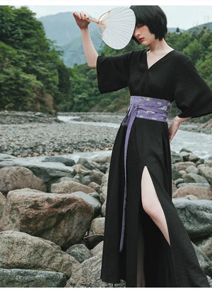Chinese style improvement | black retro new dress for women - Yandan_Hanfu