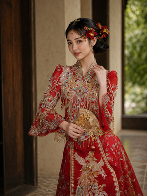Plus size Chinese wedding dress Malaysian model view 5