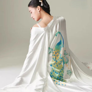 New Chinese style high-end morning robe large size nightgown Hanfu wide-sleeved pajamas - Yandan_Hanfu