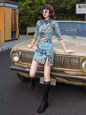 Featuring an elegant display of an array of items including a blue Qipao dress, a modern Qipao shirt and a sexy Cheongsam, this collection presents a blend of traditional and modern styles. The modern Cheongsam dress, along with the Cheongsam modern top, redefines traditional aesthetics with a contemporary twist. Adding an element of allure is the sexy Cheongsam lingerie, complemented by a Cheongsam shirt in comfortable fabric.