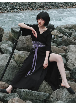 Chinese style improvement | black retro new dress for women - Yandan_Hanfu