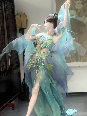 All things life luxury fairy qi han element set western regions girl style with heavy industry embroidery for special events back view