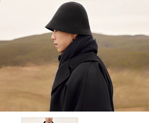 Authentic xuanzhu double sided woolen robe tibetan men business suit collar trench coat for formal occasions full length view