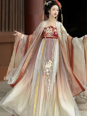 Discover red traditional hanfu for women with elegant hanfu sleeves, intricate hanfu patterns, and layered designs. Perfect as a princess hanfu dress, fairy hanfu dress, or sexy hanfu, it’s ideal for hanfu cosplay, hanfu dance style, or casual wear. Shop plus size hanfu, hanfu skirts, and more at our trusted hanfu shop, featuring hanfu for sale from top chinese clothing brands and the best Chinese designer clothing websites.