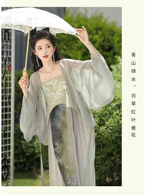 Grey&Blue Modern Hanfu Dress 【墨间云影】 - Yandan_Hanfu
