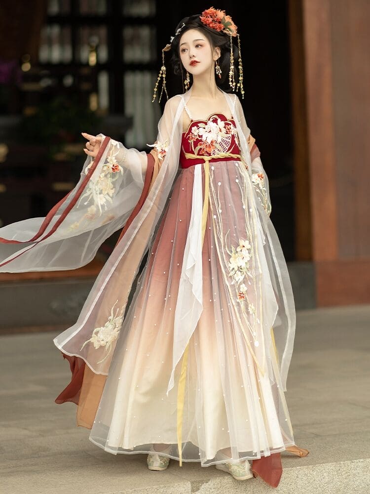 Discover red traditional hanfu for women with elegant hanfu sleeves, intricate hanfu patterns, and layered designs. Perfect as a princess hanfu dress, fairy hanfu dress, or sexy hanfu, it’s ideal for hanfu cosplay, hanfu dance style, or casual wear. Shop plus size hanfu, hanfu skirts, and more at our trusted hanfu shop, featuring hanfu for sale from top chinese clothing brands and the best Chinese designer clothing websites.