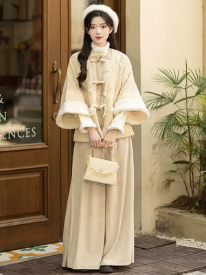 Qiongyuge chestnut Ming Hanfu set - Yandan_Hanfu