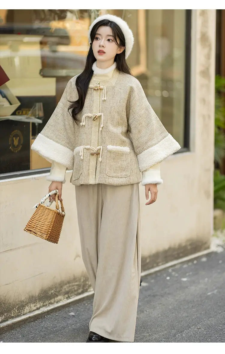 Brown modern hanfu dress for women, combining traditional Song Dynasty elegance with contemporary Chinese style. Made from luxurious silk, this hanfu includes options for a coordinating coat or jacket, making it perfect for winter wear, casual outings, or formal occasions such as graduations. This hanfu dress is available in our online hanfu shop, where customers can find authentic hanfu for sale, including casual hanfu, modern Chinese clothing from top Chinese brands, and other unique styles. Ideal for tho