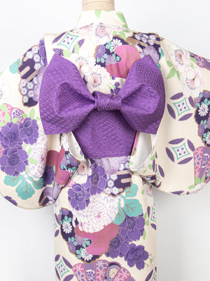 Children luxurious brocade obi sash japanese kimono yukata waist belt with pre tied bow for girls costume fabric and bow detail