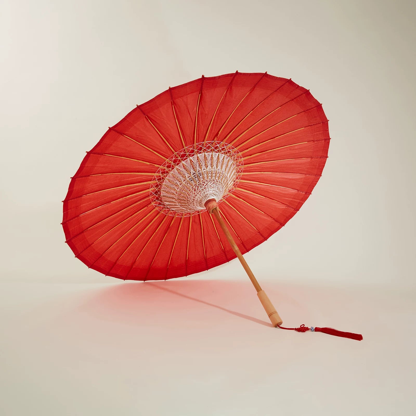Chinese traditional wedding red umbrella pure red intangible cultural heritage oil paper