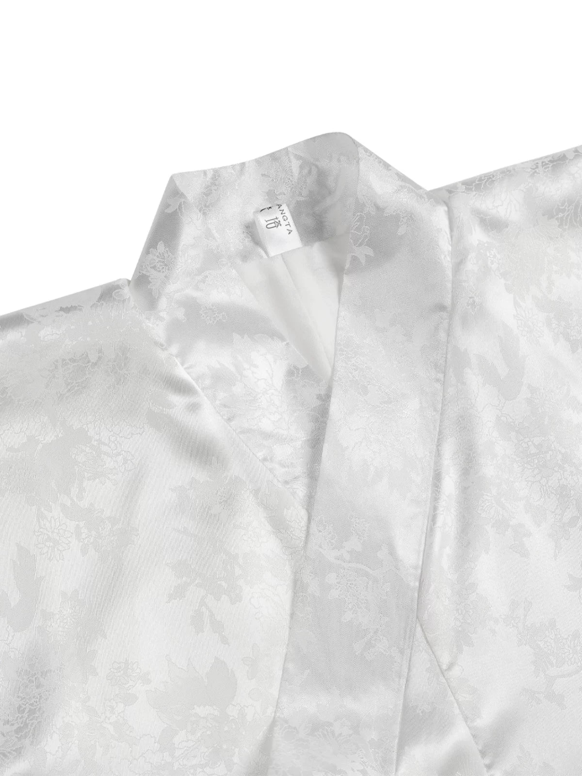 Plus size cross collar pipa sleeve jacket dark jacquard floral hanfu daily wear