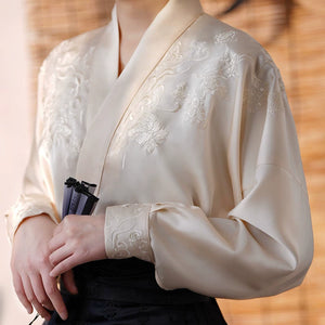 Drunk yuduo spring summer hanfu set cloud moon original pair collar airplane sleeve horse skirt top daily