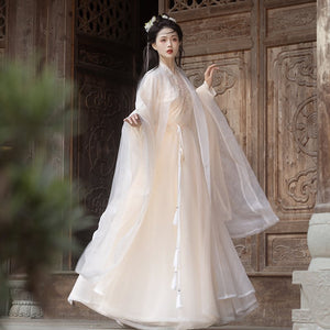 Elegant original new hanfu women dress ancient super fairy chinese style skirt for spring summer side view