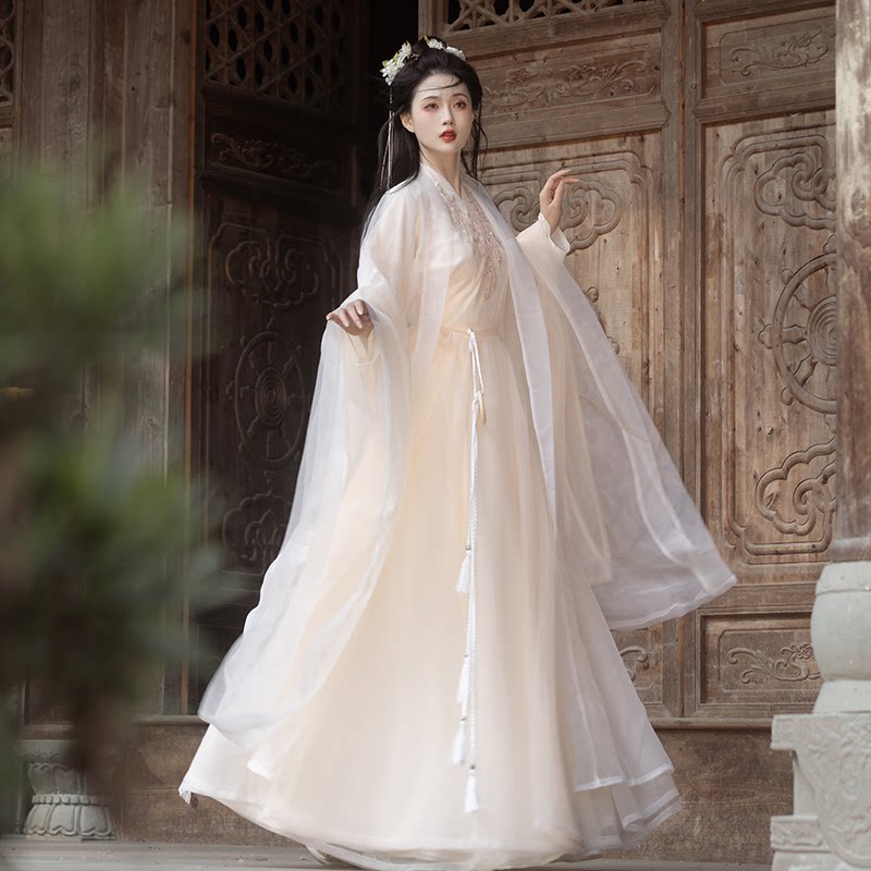 Elegant original new hanfu women dress ancient super fairy chinese style skirt for spring summer side view