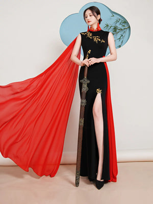 High end chinese performance clothes cheongsam young high end temperament improved chinese style elegant fishtail dress catwalk