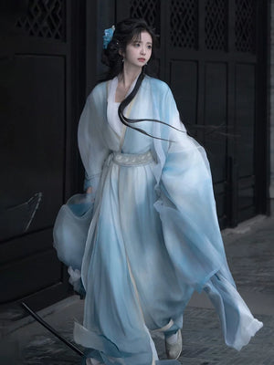 Piaomiao xian ethereal fairy hanfu 4 piece improved han element immortal dress set