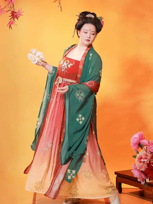 Moon melody flowing hezi skirt hanfu plus size tang style elegant design for curvy women fabric and flow detail