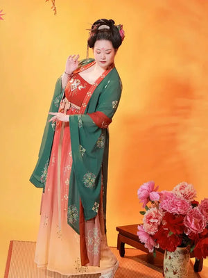 Moon melody plus size tang style hezi skirt hanfu elegant flowing silhouette for women plus size summer back view
