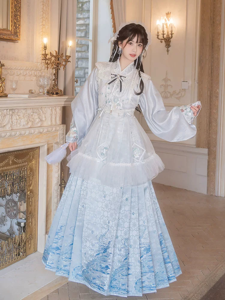 Hymn of the Sea Ming Hanfu Mamian skirt and cloud collar product photo 1