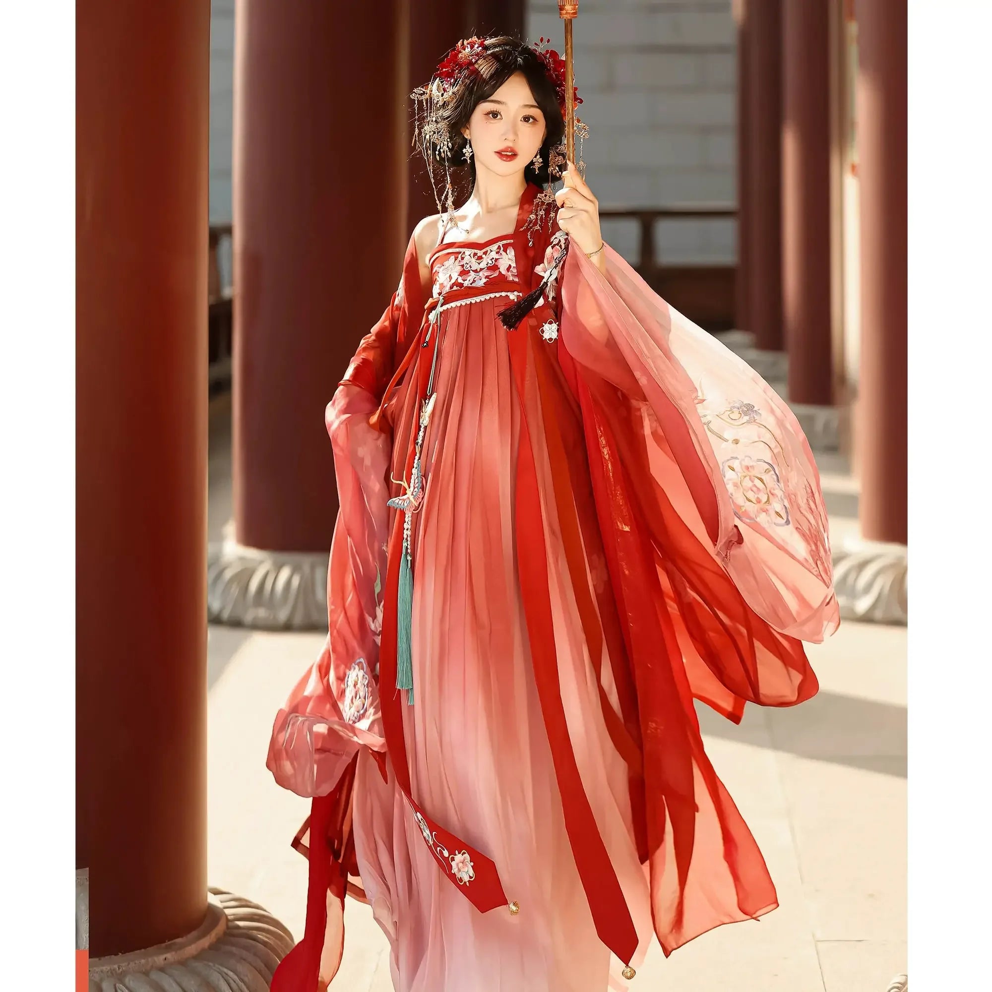 Tang-Dynasty Hako Skirt Daily Fairy Big Sleeve Shirt Spring and Summer - Yandan_Hanfu