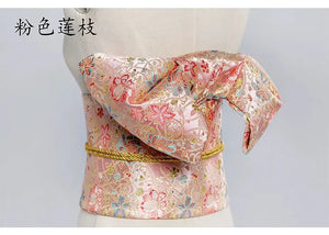 Japanese kimono waist seal Yukata belt gorgeous brocade bow belt styling knot waist seal