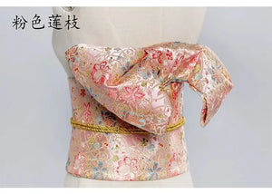 Japanese kimono waist seal Yukata belt gorgeous brocade bow belt styling knot waist seal - Yandan_Hanfu