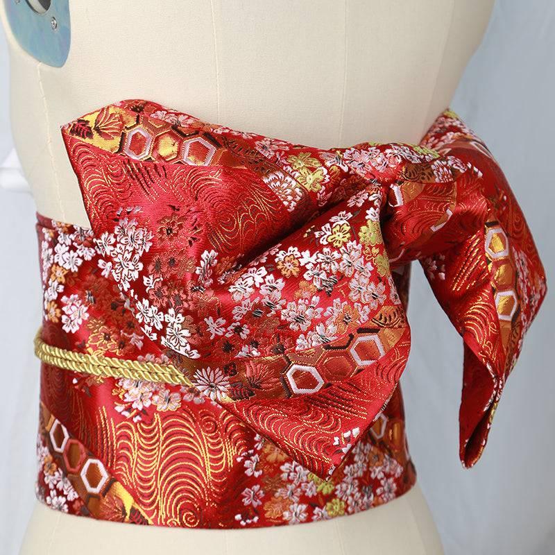 Japanese kimono waist seal, yukata belt, gorgeous brocade bow belt, styling knot waist photo - Yandan_Hanfu