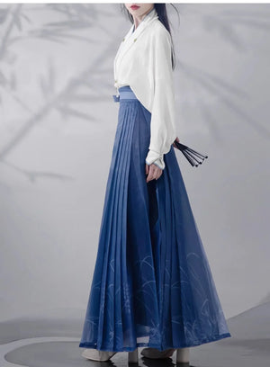 New Chinese style orchid horse dress Ming-made Hanfu skirt - Yandan_Hanfu