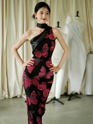 "Shadow" fishtail streamer robe knot bride engagement annual party dress - Yandan_Hanfu