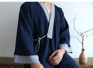 Spring&summer men's pure cotton Hanfu antique pajamas - Yandan_Hanfu